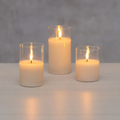 Finnlumor Milton 3D LED lasikynttilät 3 kpl vihreä